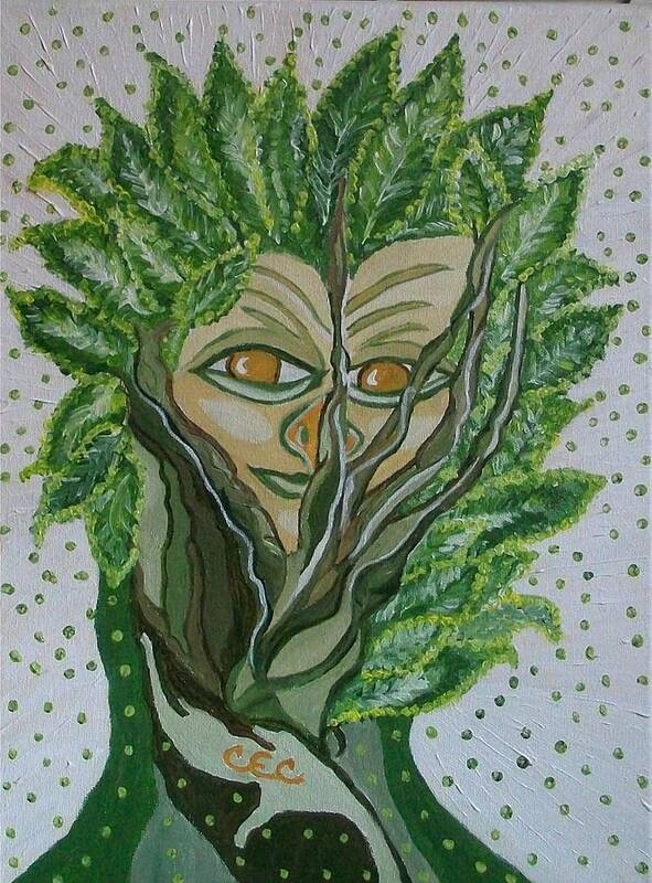 Tree Sprite Art Print featuring the painting Tree Sprite by Carolyn Cable