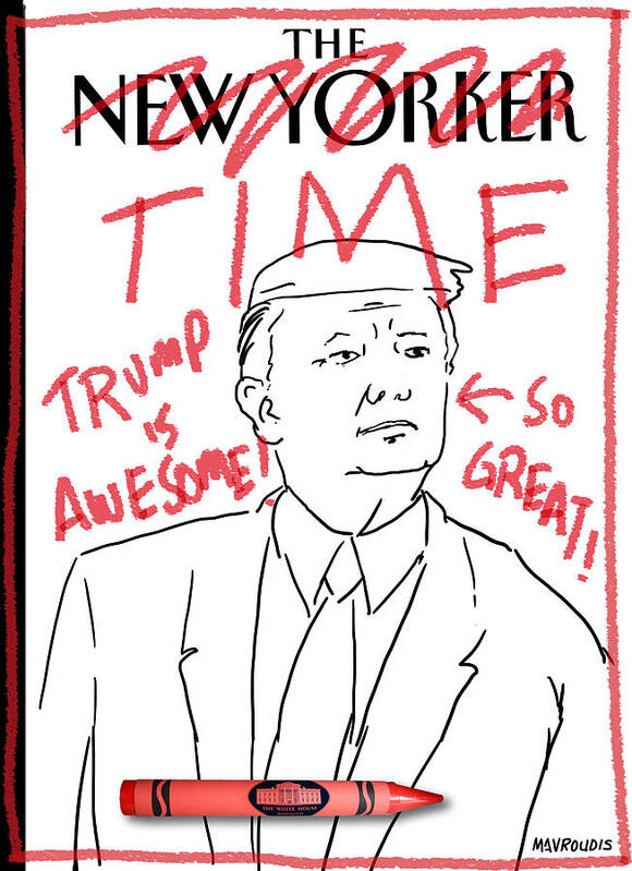 Captionless Art Print featuring the drawing Trump Time by John Mavroudis