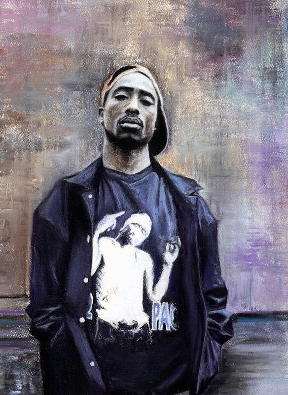 Tupac Shakur Art Print featuring the pastel Tupac Shakur by Raymond Lee Junior Warfield