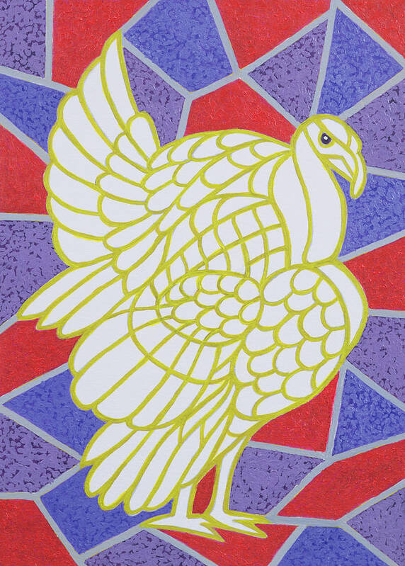Turkey Art Print featuring the painting Turkey on Stained Glass by Pat Scott