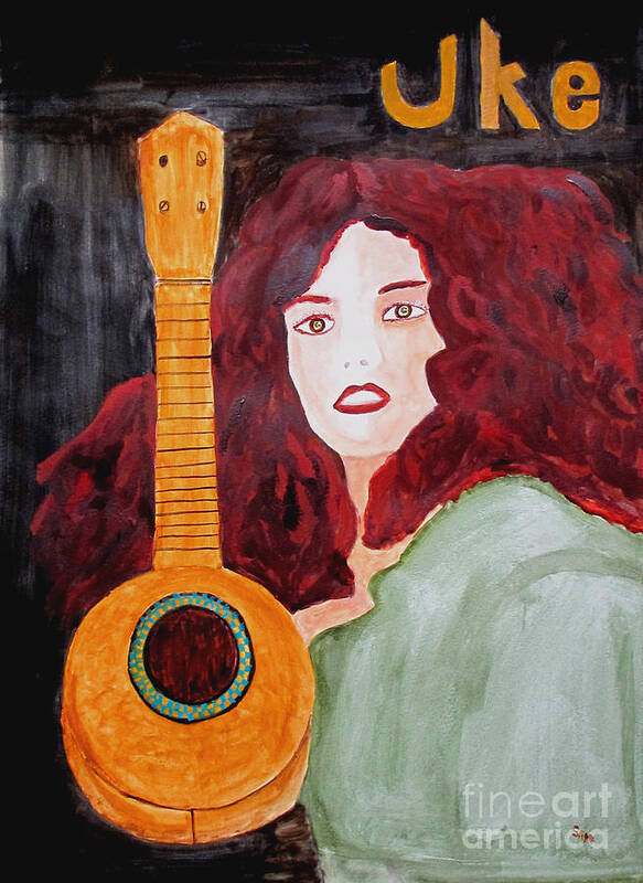 Watercolor Art Print featuring the painting Uke by Sandy McIntire