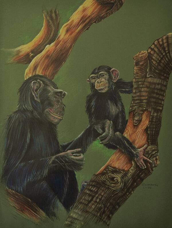 Wildlife Art Print featuring the mixed media Undivided Attention by Elizabeth Cox