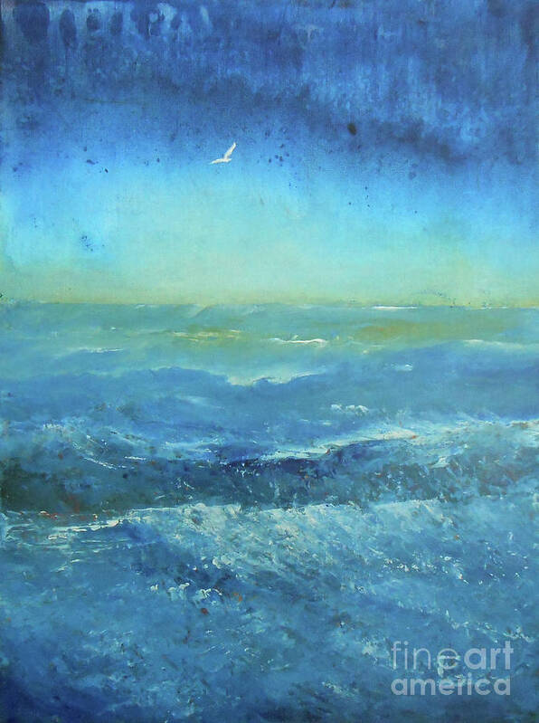 Seascape Art Print featuring the painting Until The Last Moment by Jane See