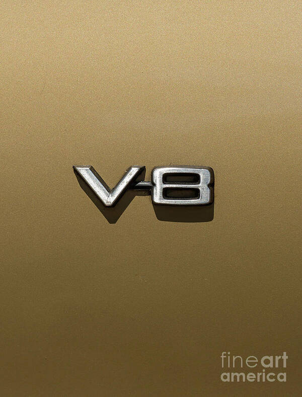 Auto Art Print featuring the photograph V8 Sign by Les Palenik