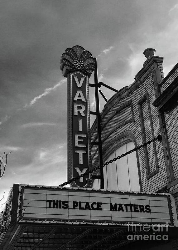 Movie Theater Art Print featuring the photograph Variety Marquee by Michael Krek