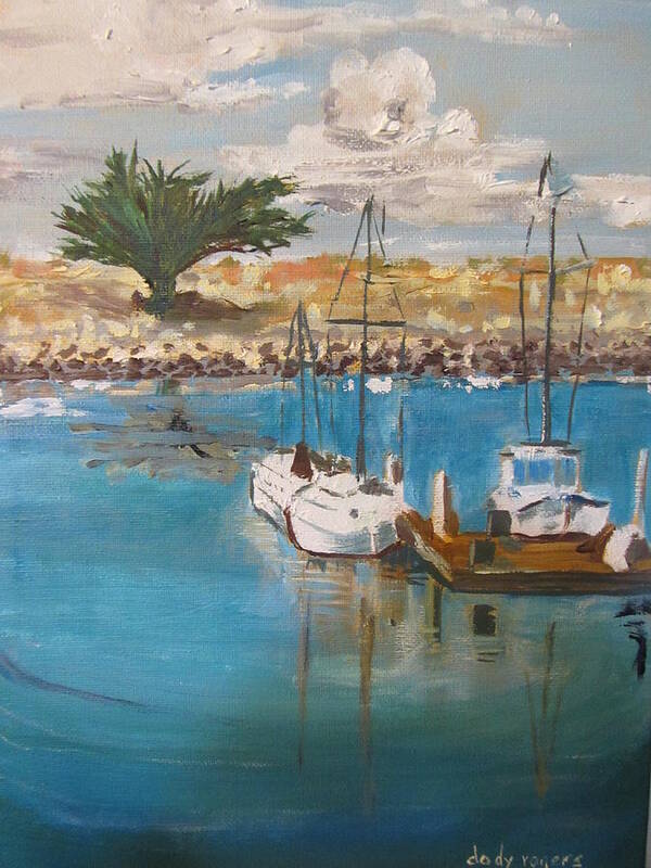 Seascape Art Print featuring the painting Ventura Marina by Dody Rogers
