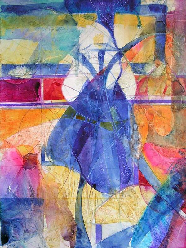 Abstracted Art Print featuring the painting Vermeer Was Here by Annika Farmer