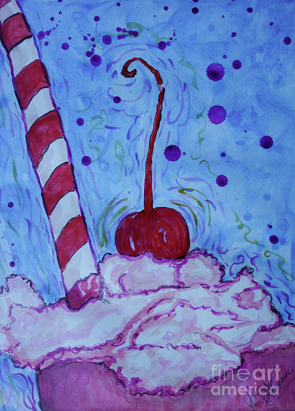 Very Cherry Soda Art Print featuring the painting Very Cherry Soda by Jacqueline Athmann
