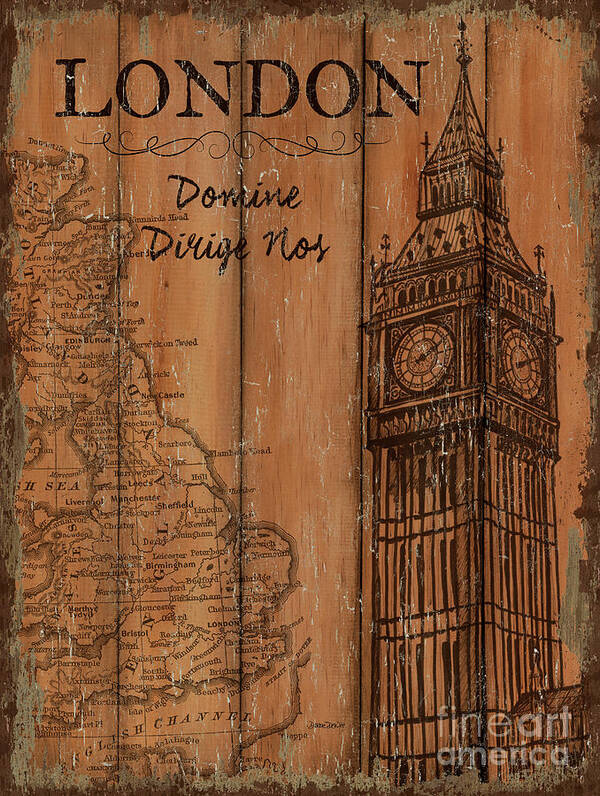 London Art Print featuring the painting Vintage Travel London by Debbie DeWitt