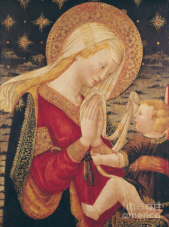 Virgin And Child By Neri Di Bicci Art Print featuring the painting Virgin and Child by Neri di Bicci
