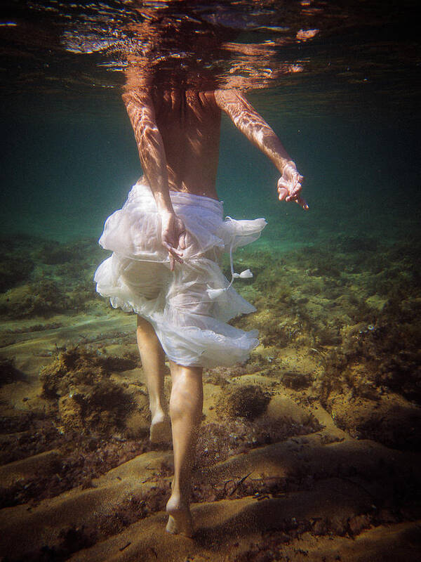 Swim Art Print featuring the photograph Walking Mermaid by Gemma Silvestre