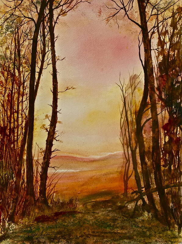 Sunrise Art Print featuring the painting Warm Way by Frank SantAgata