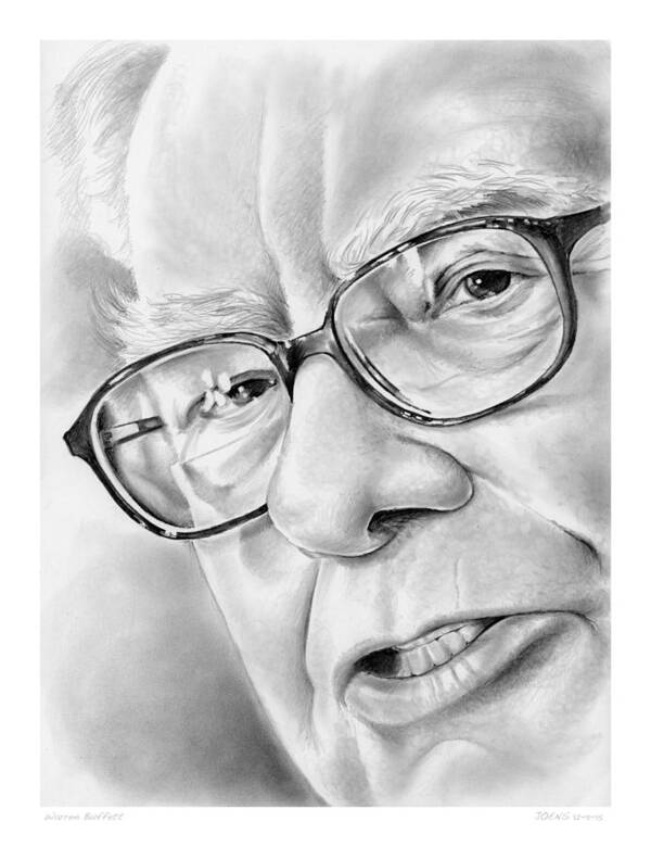 Warren Buffett Art Print featuring the drawing Warren Buffett by Greg Joens