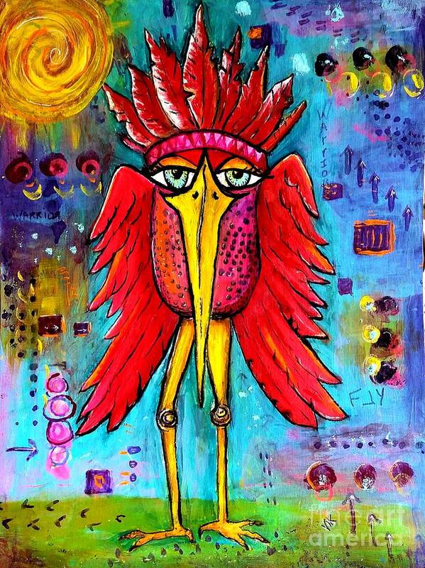 Bird Art Print featuring the painting Warrior Spirit by Vickie Scarlett-Fisher