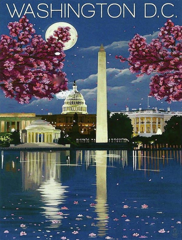 Washington D.c. Art Print featuring the digital art Washington D.C., The White house by Long Shot