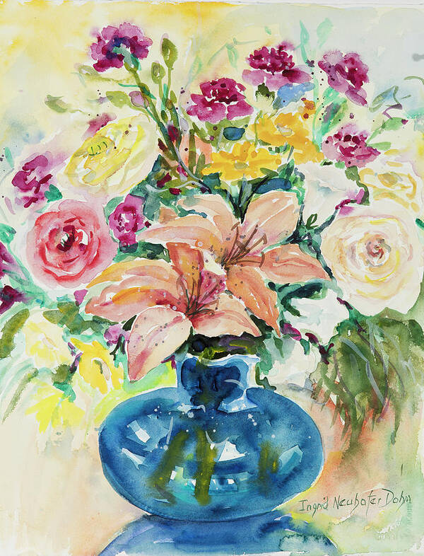 Flowers Art Print featuring the painting Watercolor Series 128 by Ingrid Dohm