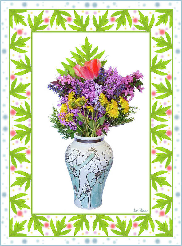 Lise Winne Art Print featuring the digital art Wedding Vase with Bouquet by Lise Winne