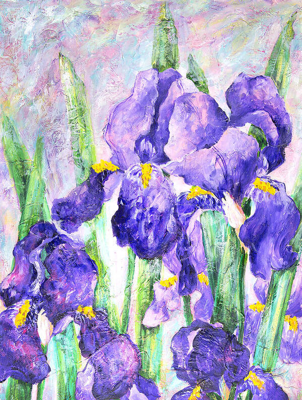 Iris Art Print featuring the painting Welcome to Spring by Sally Quillin