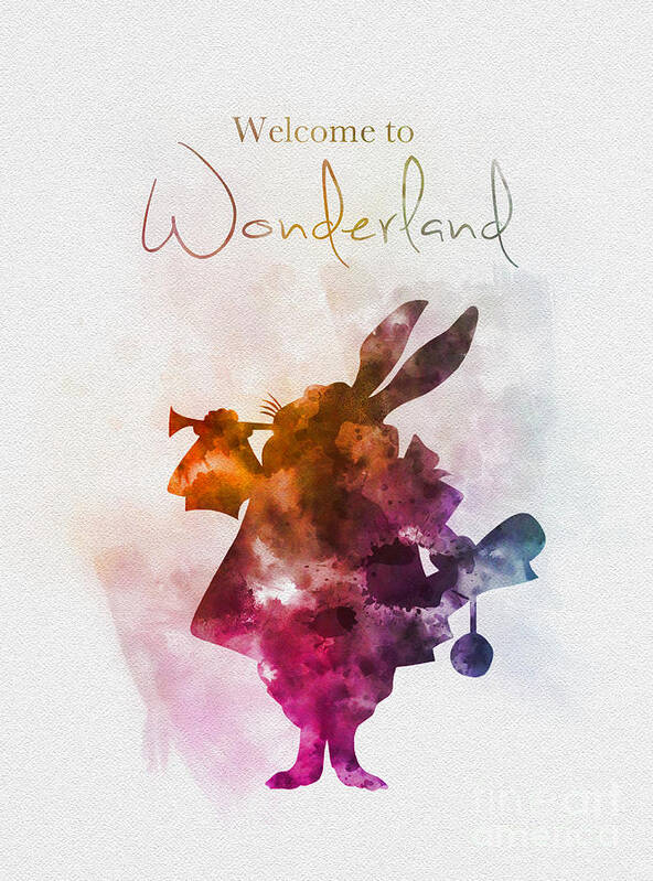 Alice In Wonderland Art Print featuring the mixed media Welcome to Wonderland by My Inspiration