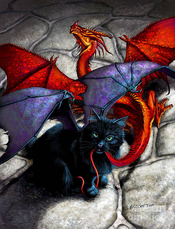Fantasy Art Print featuring the digital art What The Catabat Dragged In by Stanley Morrison