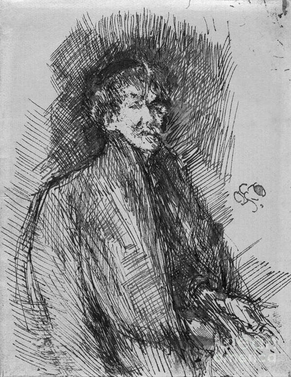 1899 Art Print featuring the drawing Whistler, Self-portrait. by Granger