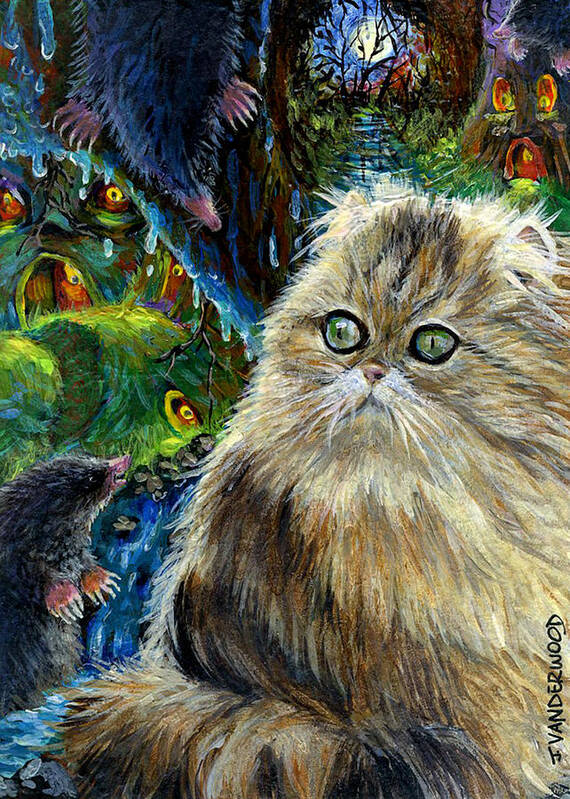 Cat Art Print featuring the painting Who Let the Cat In by Jacquelin L Westerman
