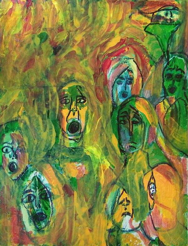 Screams Art Print featuring the painting Why Am I Not Screaming by Judith Redman