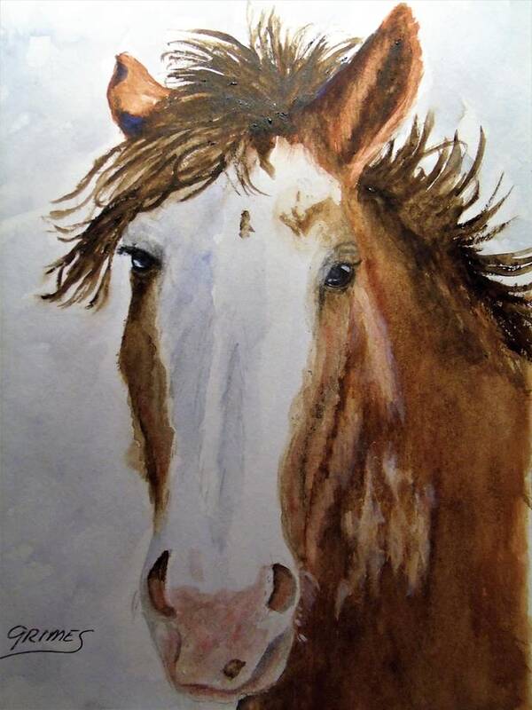 Horse Art Print featuring the painting Wild in the Wind by Carol Grimes