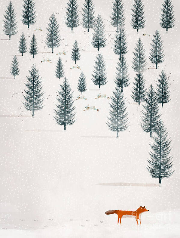 Winter Art Print featuring the painting Winters Tale by Bri Buckley