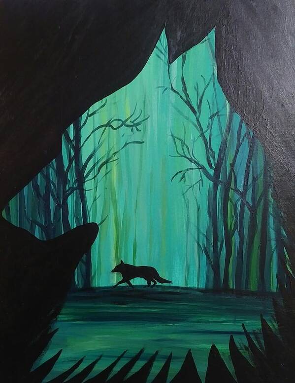 Wolf Art Print featuring the painting Wolf View by Lynne McQueen