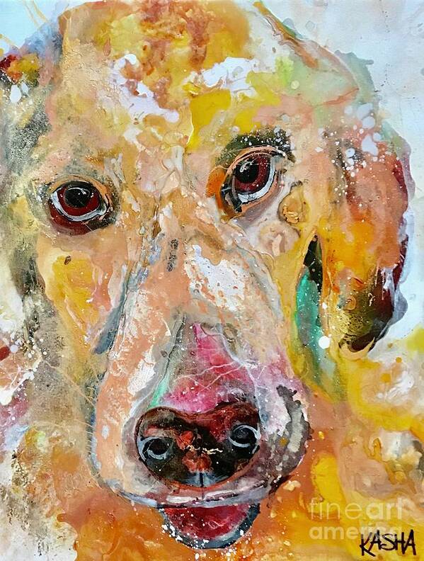Dog Art Print featuring the painting Woof by Kasha Ritter