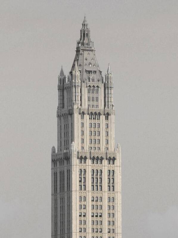 Woolworth Building Art Print featuring the photograph Woolworth Black and White Two by Christopher J Kirby