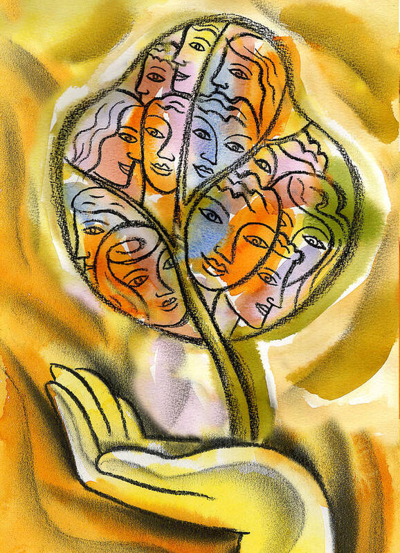  Abundance Association Choosing Climbing Co-worker Collaboration Colleague Color Color Image Colour Concept Cooperation Creative Creativity Drawing Gathering Harvest Harvesting Idea Illustration Illustration And Painting Male Man Partnership People Person Pick Picking Pondering Profile Scaling Side View Teamwork Thinking Toiling Vertical Working Working Together Art Print featuring the painting Working Together by Leon Zernitsky
