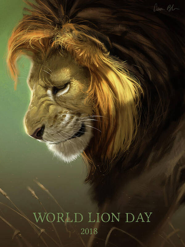 Lions Art Print featuring the digital art World Lion Day 2018 by Aaron Blaise