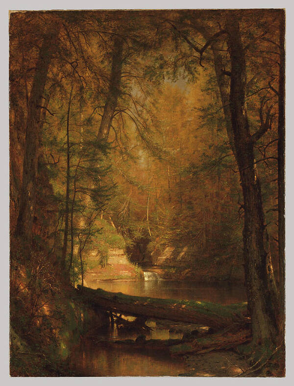 The Trout Pool Art Print featuring the painting Worthington Whittredge by MotionAge Designs