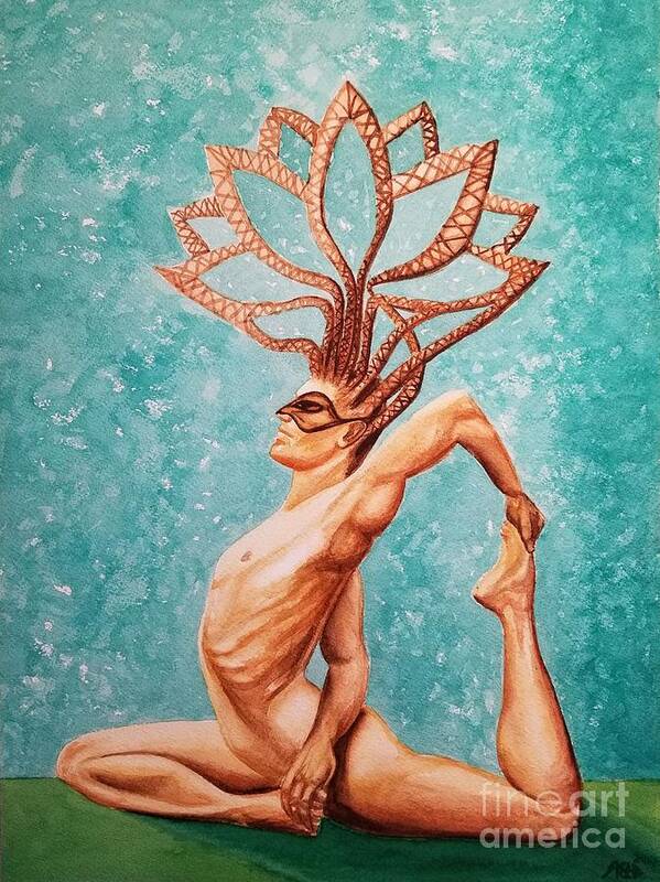 Yoga Art Print featuring the painting Yogi by Steed Edwards