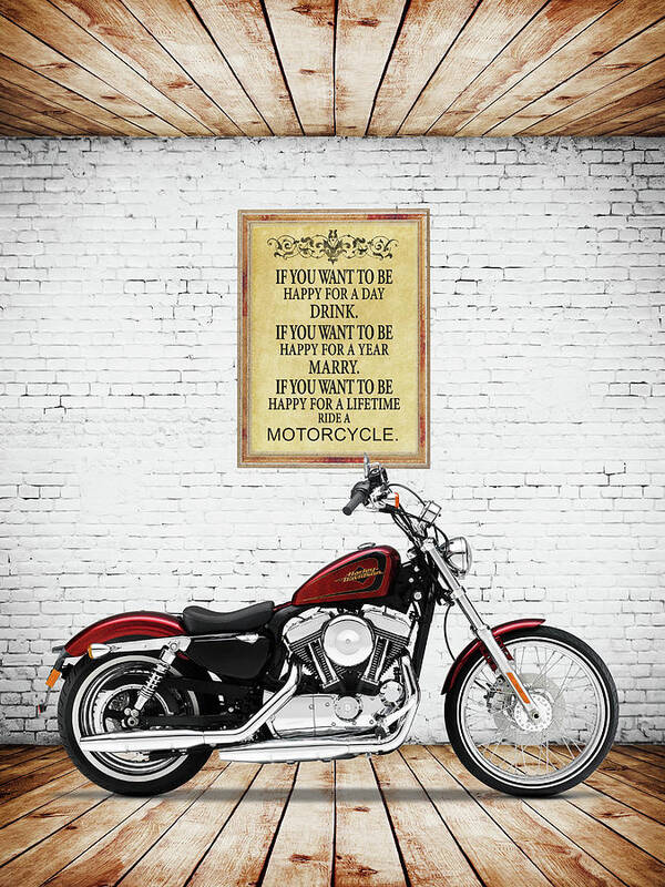 Harley Davidson Art Print featuring the photograph You Want To Be Happy 5 by Mark Rogan