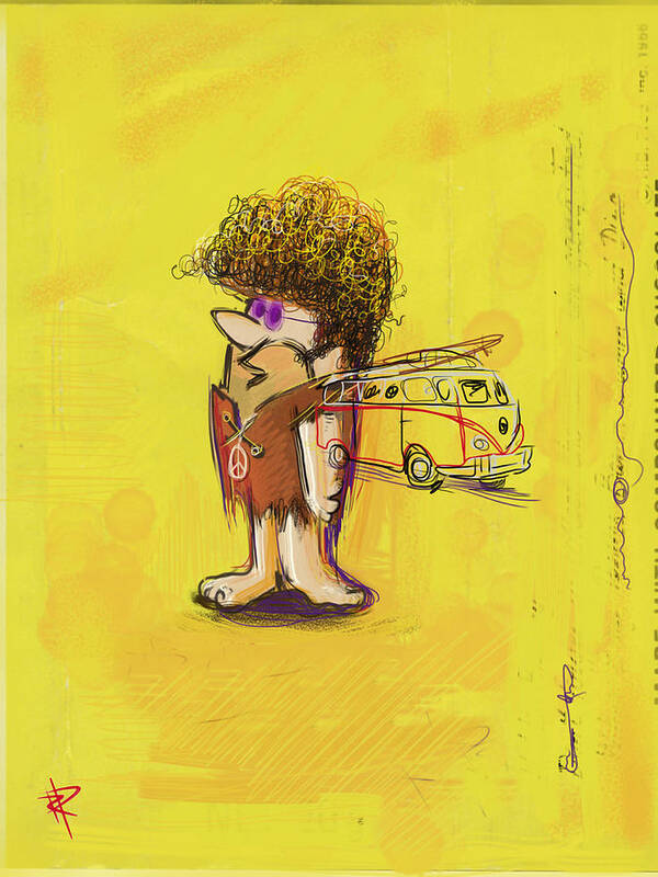 Barney Rubble Art Print featuring the mixed media Young Barney by Russell Pierce