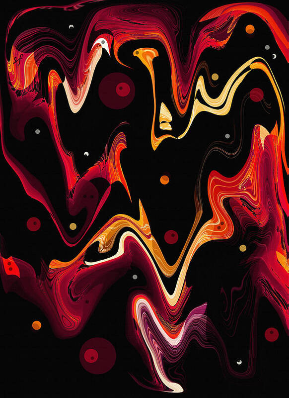 Abstract Art Print featuring the digital art Zero Gravity Painting by Shelli Fitzpatrick