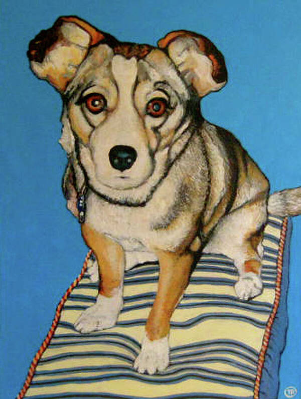 Pet Portrait Art Print featuring the painting Ziggy by Tom Roderick