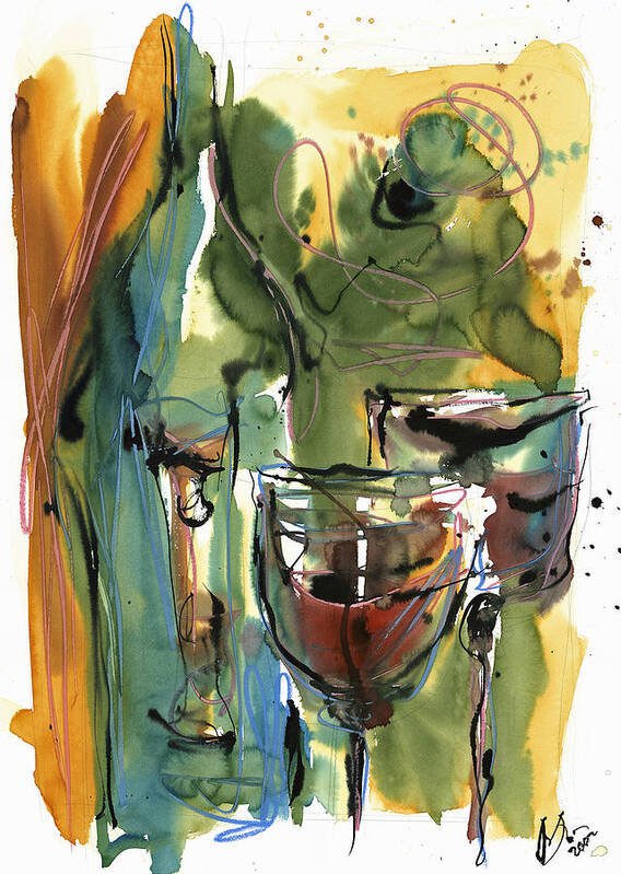 Wine Art Print featuring the painting Zin-FinDel by Robert Joyner