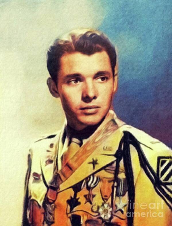 Audie Art Print featuring the painting Audie Murphy, Actor and Hero #1 by Esoterica Art Agency