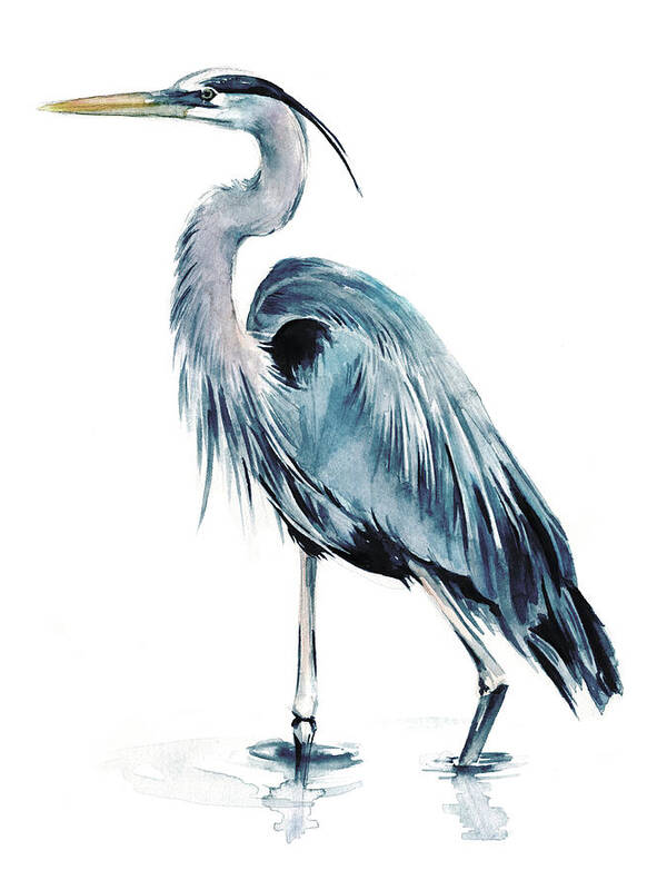 Coastal Art Print featuring the painting Blue Blue Heron II #1 by Jennifer Paxton Parker