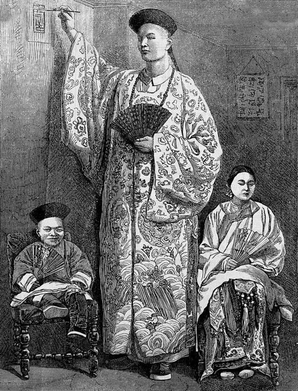 1860s Art Print featuring the photograph Chang Woo Gow, The Chinese Giant #1 by Science Source