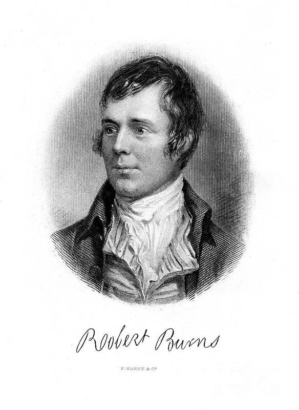 Engraving Art Print featuring the drawing Robert Burns, Scottish Poet, 19th #1 by Print Collector