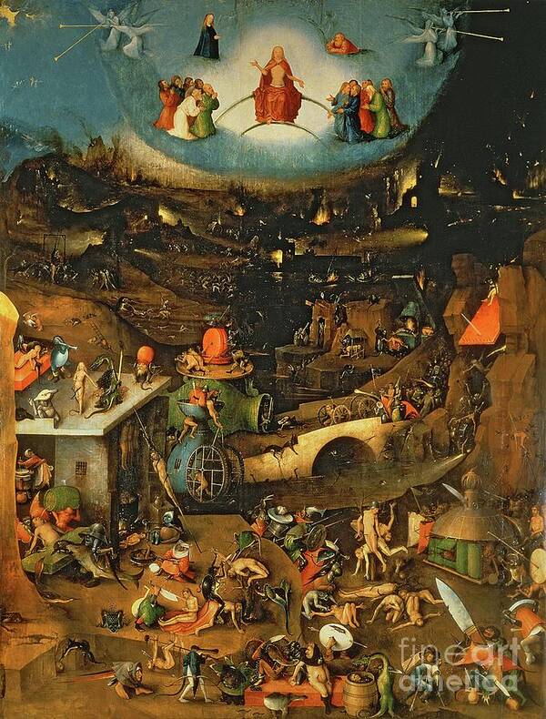 The Last Judgement By Hieronymus Bosch Art Print featuring the painting The Last Judgement by Hieronymus Bosch by Hieronymus Bosch