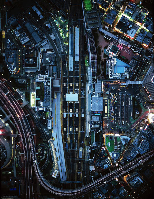 Security Art Print featuring the photograph The Night View From Sky In Yokohama #1 by Michael H