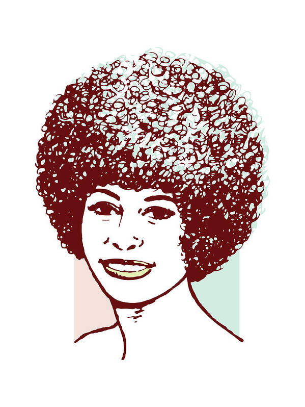 Adult Art Print featuring the drawing Woman with Afro #1 by CSA Images