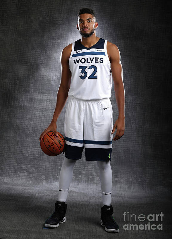 Karl-anthony Towns Art Print featuring the photograph 2017-18 Minnesota Timberwolves Media Day by David Sherman