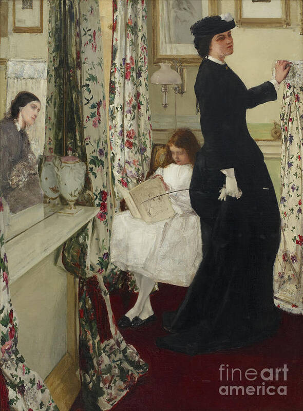 Whistler Art Print featuring the painting Harmony in Green and Rose The Music Room by James McNeill Whistler